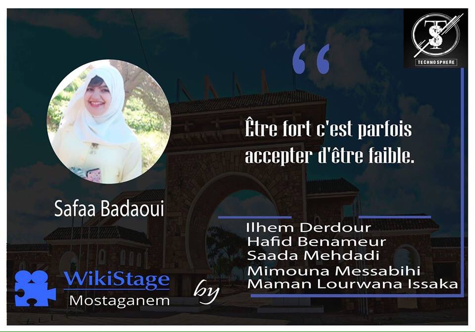 WikiStageMostag's tweet photo. #Wikistage_Mostaganem #First_Edition
#Wikistage_event #Ideas_For_Change
#TechnoSphere_Club
#Wikistage_Community
#Samedi_21_April_2k18
#Stay_tuned_for_registration https://t.co/JyGpZ7cX0E