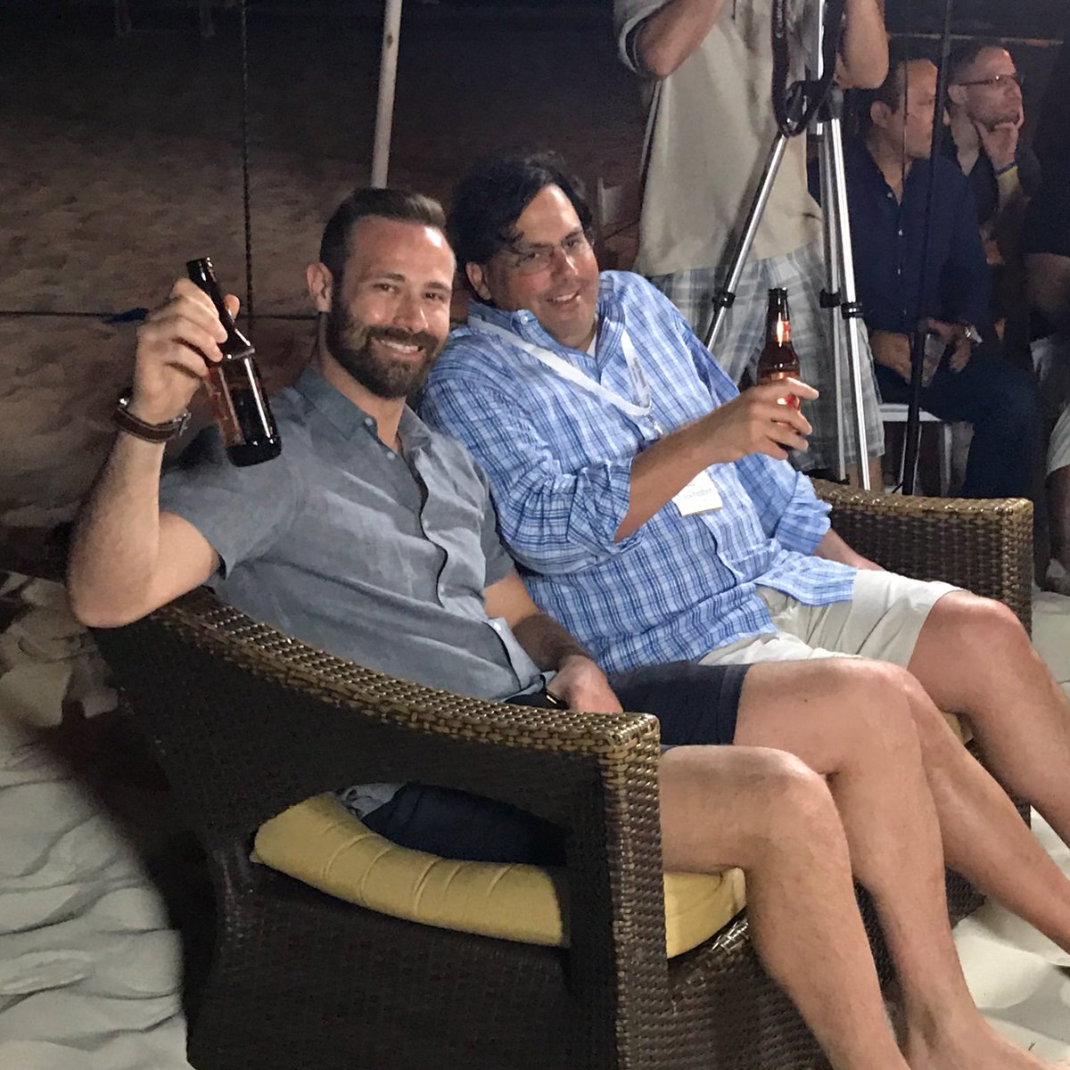 valhallacap's tweet photo. The judges take there seat for the English pitches @Pitchatthebeach @moukheiber @luketkrueger @JanLederman @vaAngelsCEO @YURI_NAV #angelsummitcancun https://t.co/H6G9HnK9Ii