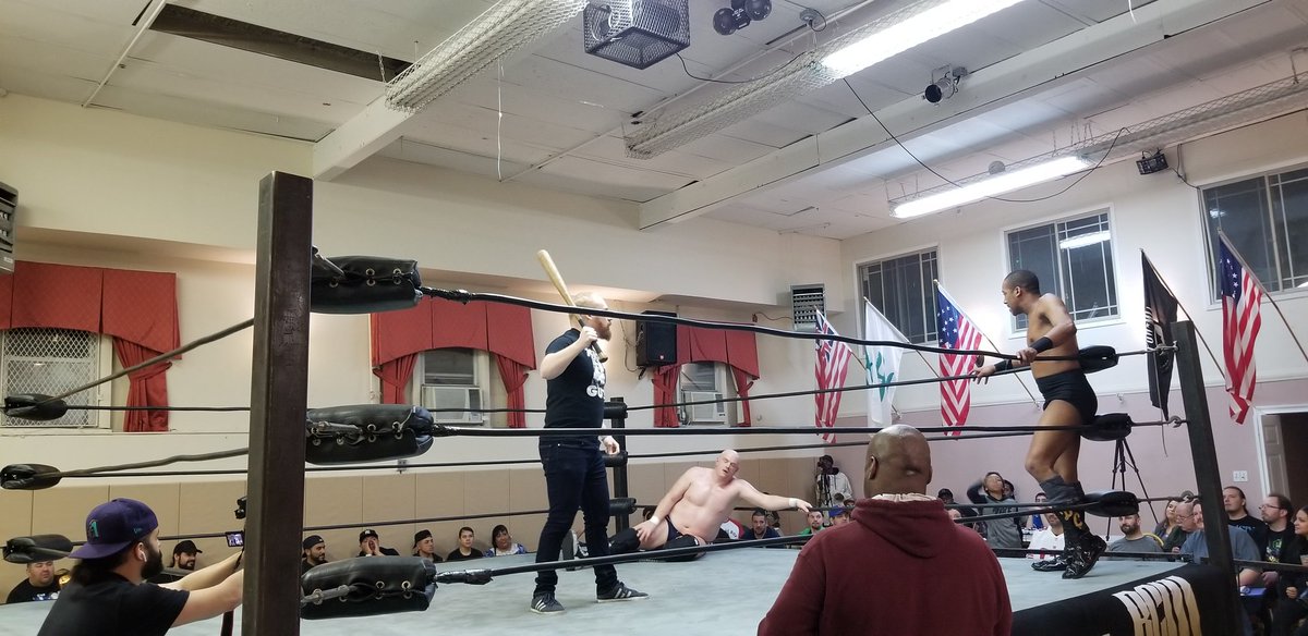 reidhcooper's tweet photo. It was close for @brutalbobevans as @MrDariusCarter almost got him with a bat but @ToughTimmy came to the rescue at @BCW_Wrestling_ #FridayThe13thPart3 #BCW https://t.co/8XV6cmckYF
