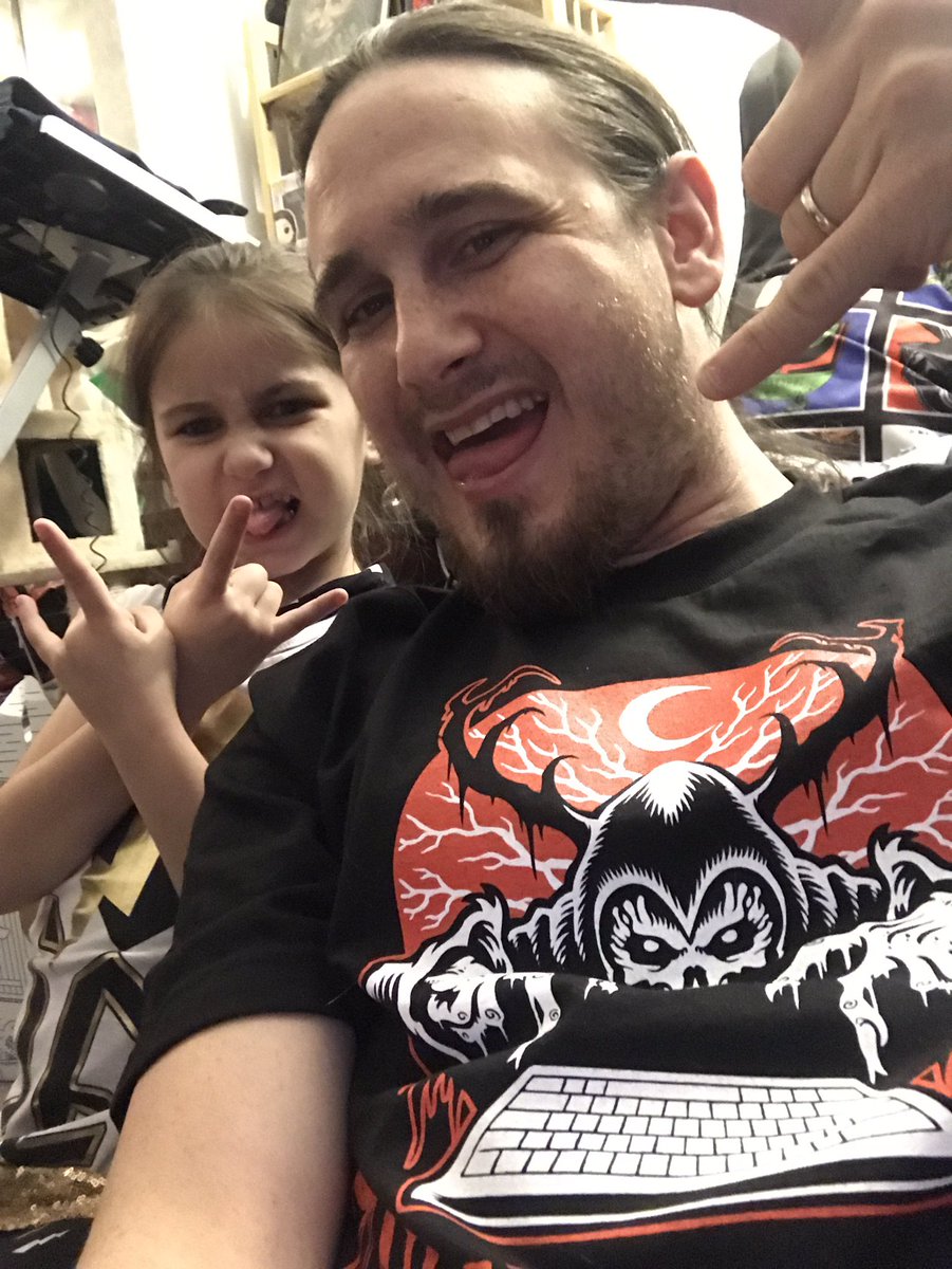 DrZaiusGoD's tweet photo. Got my @BoxofDread today. Thanks to curator @bloodylac for the awesome collection honoring kickass women. Charlotte loved my new #DreadCentral t-shirt. #ImperatorFuriosa @DreadCentral #TheMindsEye #JoeBegos #ImitiationGirl #Poster #POPToys #BoxofDread #Artwork #DaniellaBatsheva https://t.co/7EQbGLexld