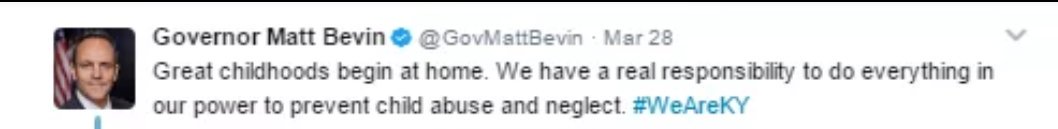 Rina72's tweet photo. @MarcusGreenWDRB "Great childhoods begin at home" @GovMattBevin  Which way will you feel next week? Is home going to be safe or No? https://t.co/xQWkDIQI53