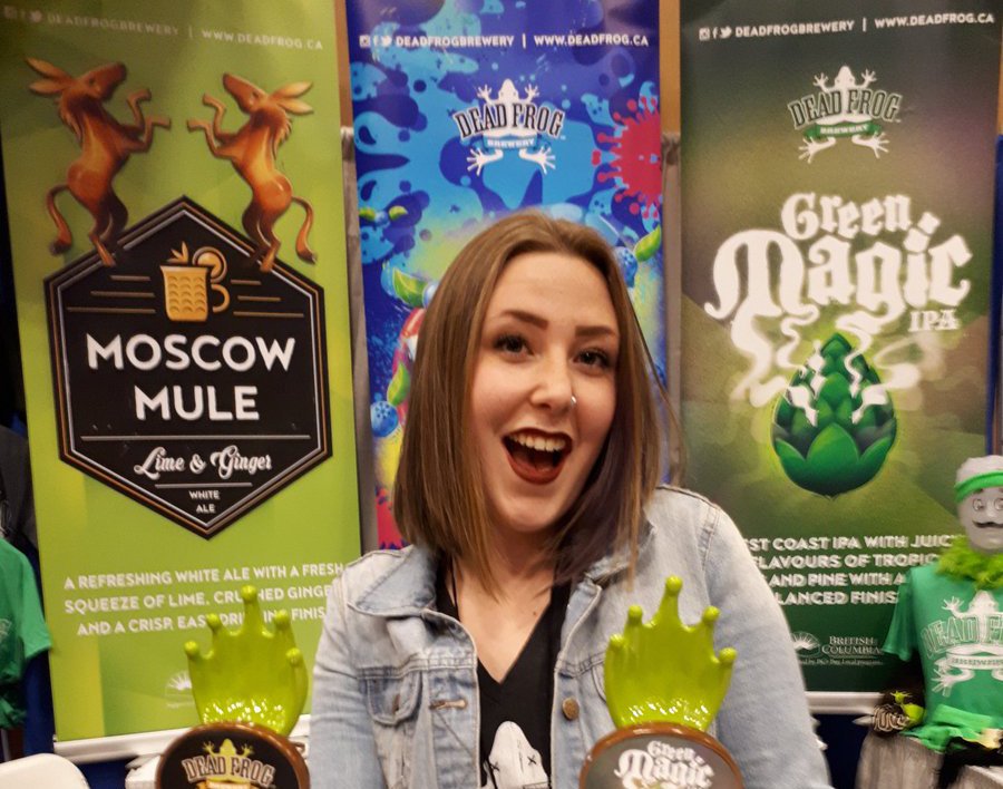 DeadFrogBrewery's tweet photo. We're here @OFOAS pouring 4 brews including the brand new MOSCOW MULE Lime & Ginger White Ale! Stop by, enjoy a cold brew, and play some pin the tail on the MULE! #craftbeer #beerfestival #muletime #pinittowinit https://t.co/6Ttc1Kii7v