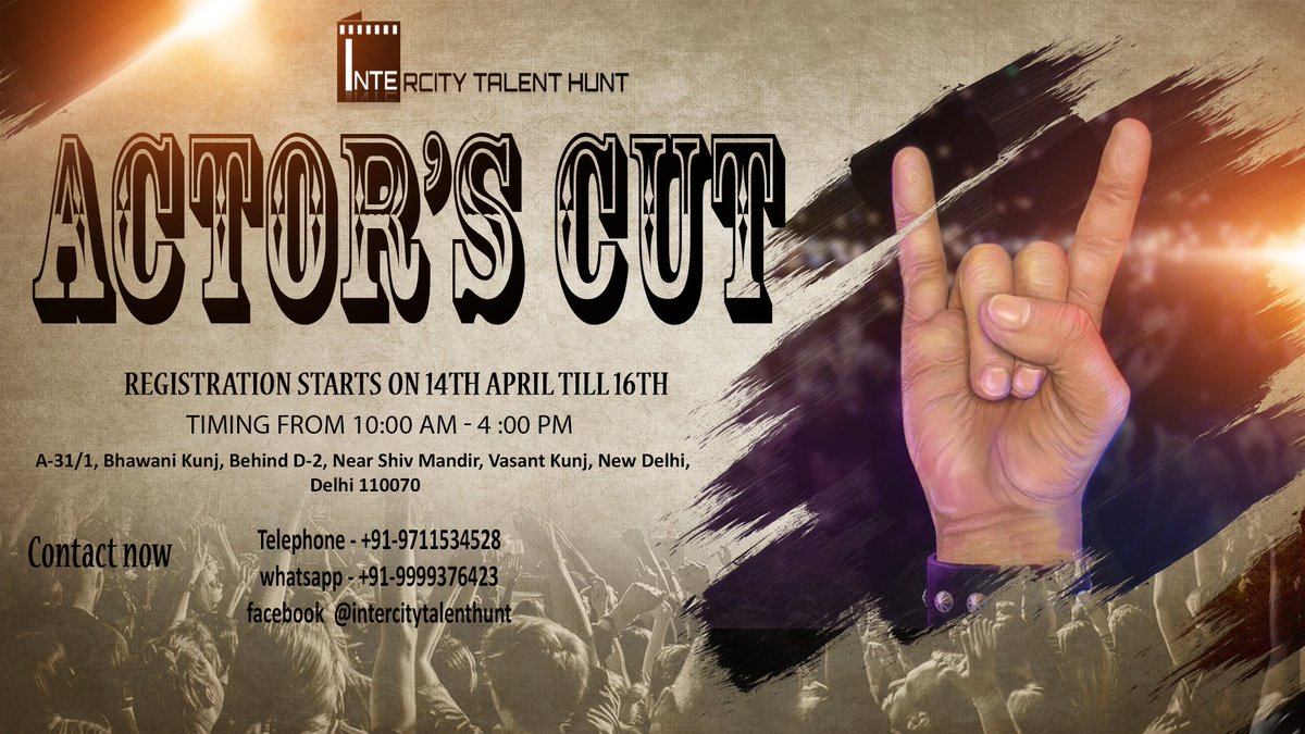 intercitytalent's tweet photo. GOOD MORNING EVERYONE -  Today we will be at the #venue mentioned for #ACTORSCUT journey...  Be on time from 10 am to 4 pm..  

Venue - A-31/1, Bhawani Kunj, Behind D-2, Near Shiv Mandir, Vasant Kunj, Bhawani Kunj, Ghitorni, New Delhi, Delhi 110070

LETS START THE #JOURNEY https://t.co/MqFbhYn4Jx