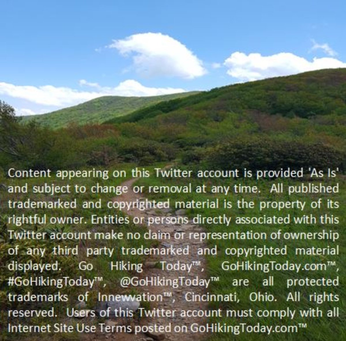 GoHiking2day's tweet photo. #gohikingtoday Please know this about Go Hiking Today™ on Twitter https://t.co/LLXVA5ClaC