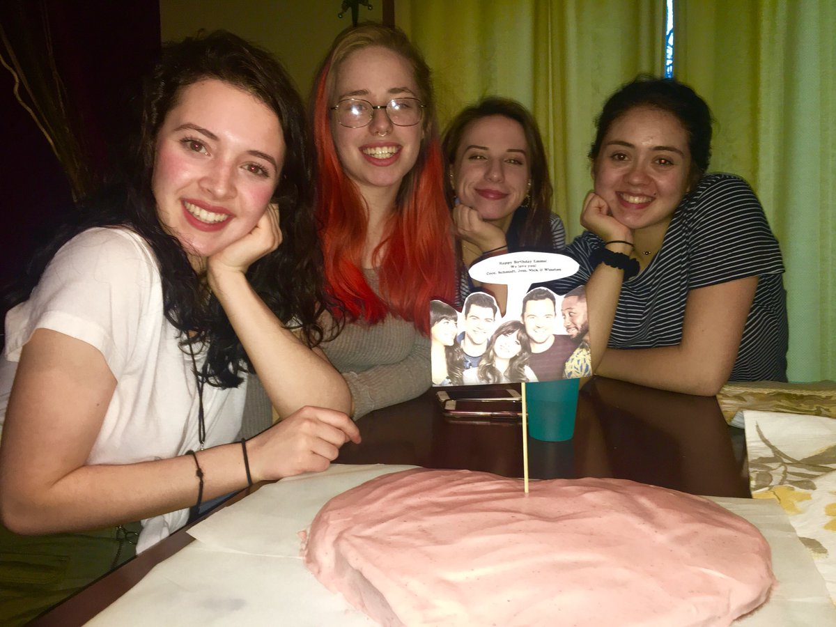 Ginaf1102's tweet photo. Happy 18th birthday Emma! 🎁 So glad @NewGirlonFOX came to the party!   #NewGirl #besties @emmmmaaaa13 https://t.co/8piO2Vxmy9