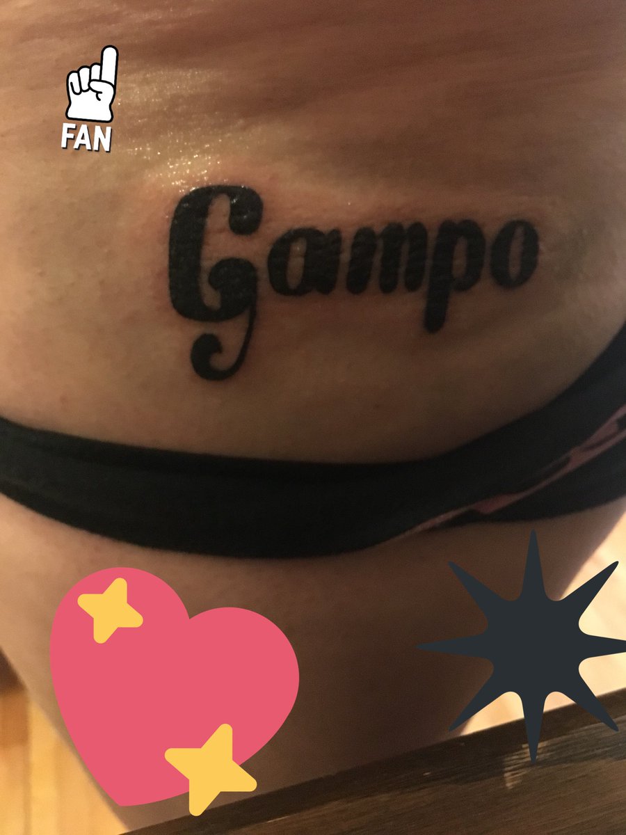 ay_panda's tweet photo. Finally have a @Profgampo tattoo after many years of talking about getting one. We love you long time #PookieBaby #imaGampo https://t.co/Y3tNzT7Mbu