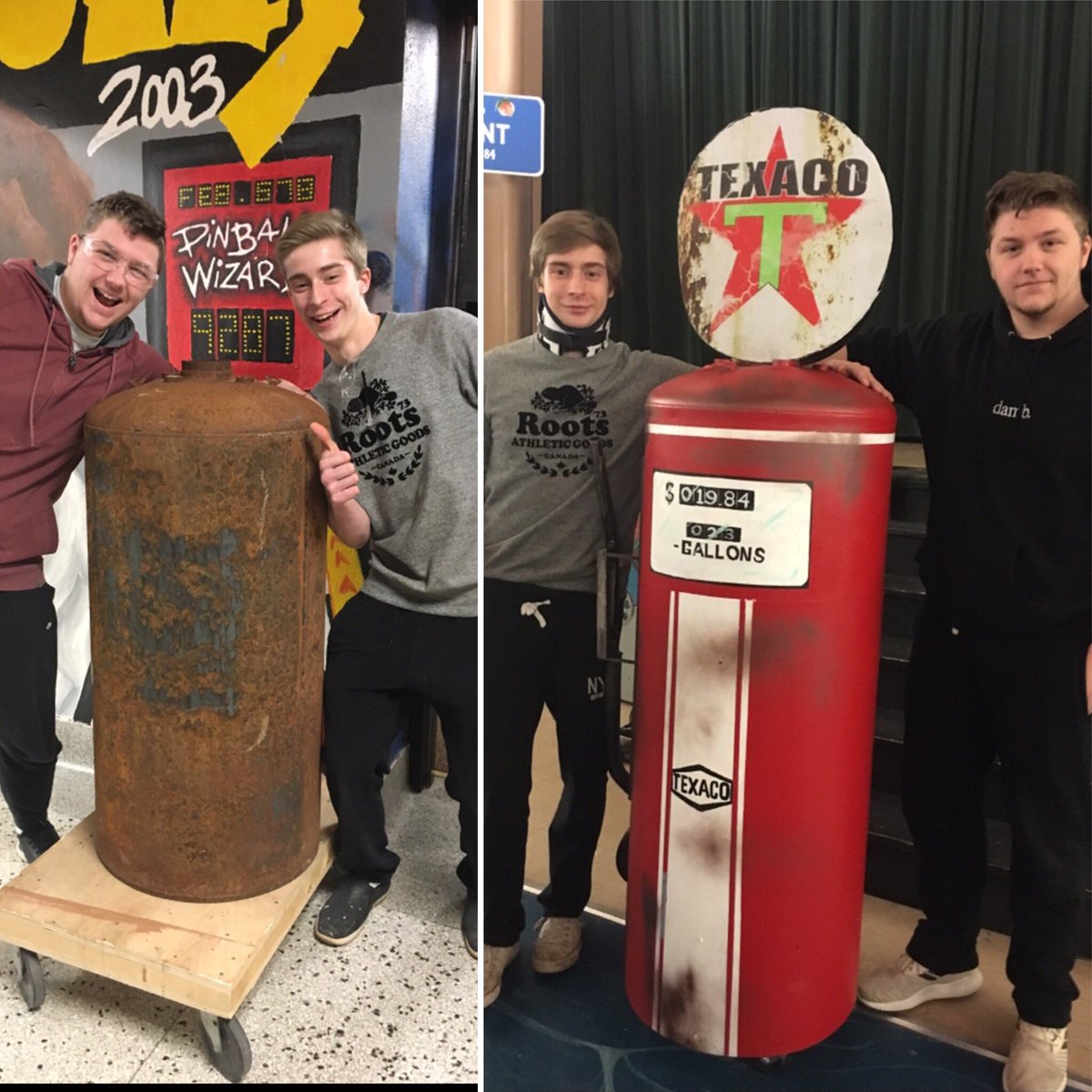 SPHDrama's tweet photo. Just a little #footloose before and after! How amazing is this gas tank! #tbcdsb #tbay #saintstech https://t.co/Mhd36YPnC8