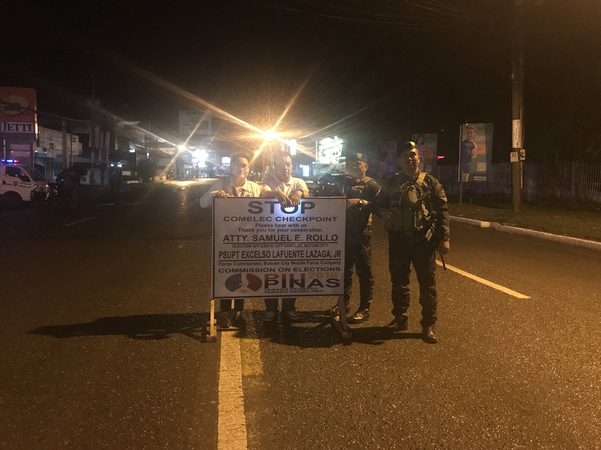 AguNorteComelec's tweet photo. Today marks the start of election period. Accordingly, establishment & operation of #ComelecCheckpoint is now enforced nationwide #BSKE2018 https://t.co/sy1gJBGDnD