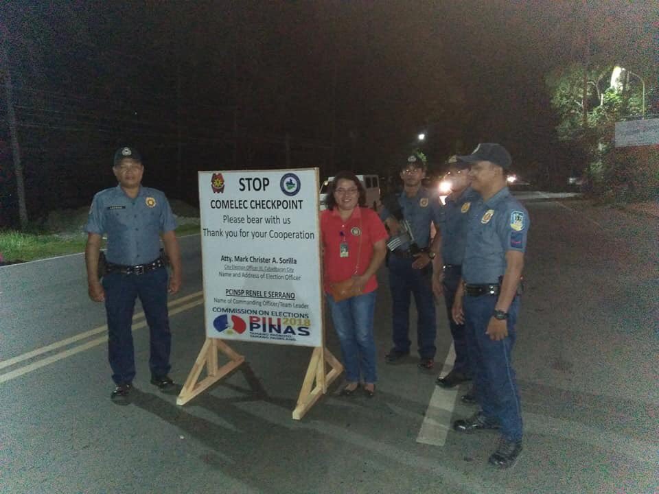 AguNorteComelec's tweet photo. Today marks the start of election period. Accordingly, establishment & operation of #ComelecCheckpoint is now enforced nationwide #BSKE2018 https://t.co/sy1gJBGDnD