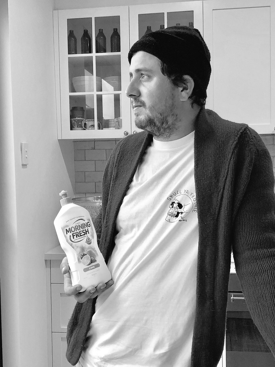 DayForItCo's tweet photo. Ben from @BadDreems wishing he had a frothie in hand. Yearning for the cascading condensation. #SkullYaFrothie #MenInRobes https://t.co/pdNpIEWMz8
