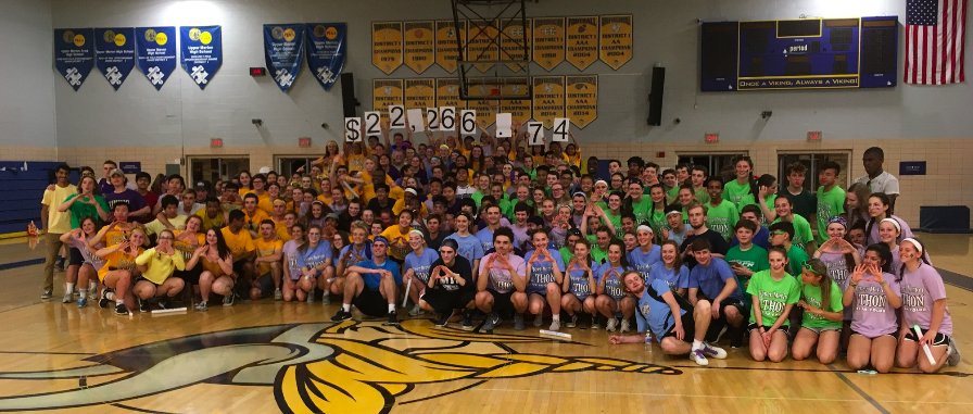 UpperMerionSD's tweet photo. UMAHS tops their goal. $22,266.74 raised to help fight pediatric cancer. Amazing job by all involved! #FTK https://t.co/ZX5tehiUC5