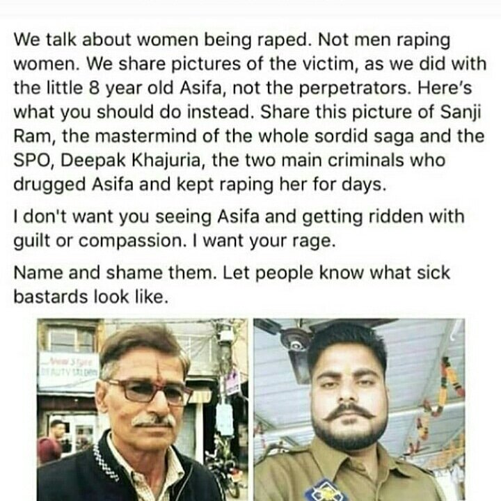 ishitanshukr's tweet photo. These type of people ashamed our society our country.give them death 
#JusticeforAsifa #KathuaHorror #KathuaRape #shame #RapistsDeservesDEATH https://t.co/HbMIBBC365