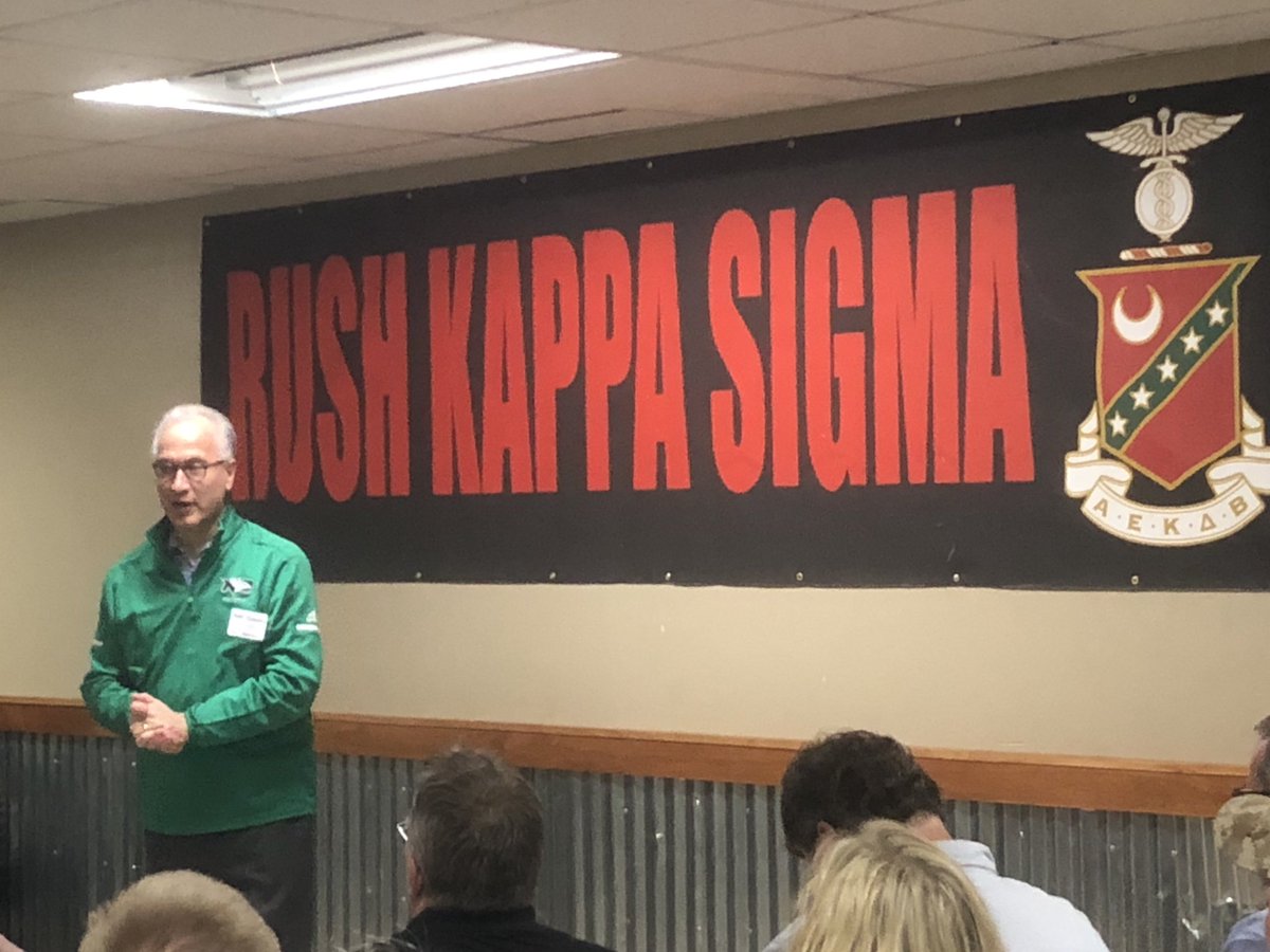 Thank you @MarkKennedyUND for stopping by the chapter house tonight.