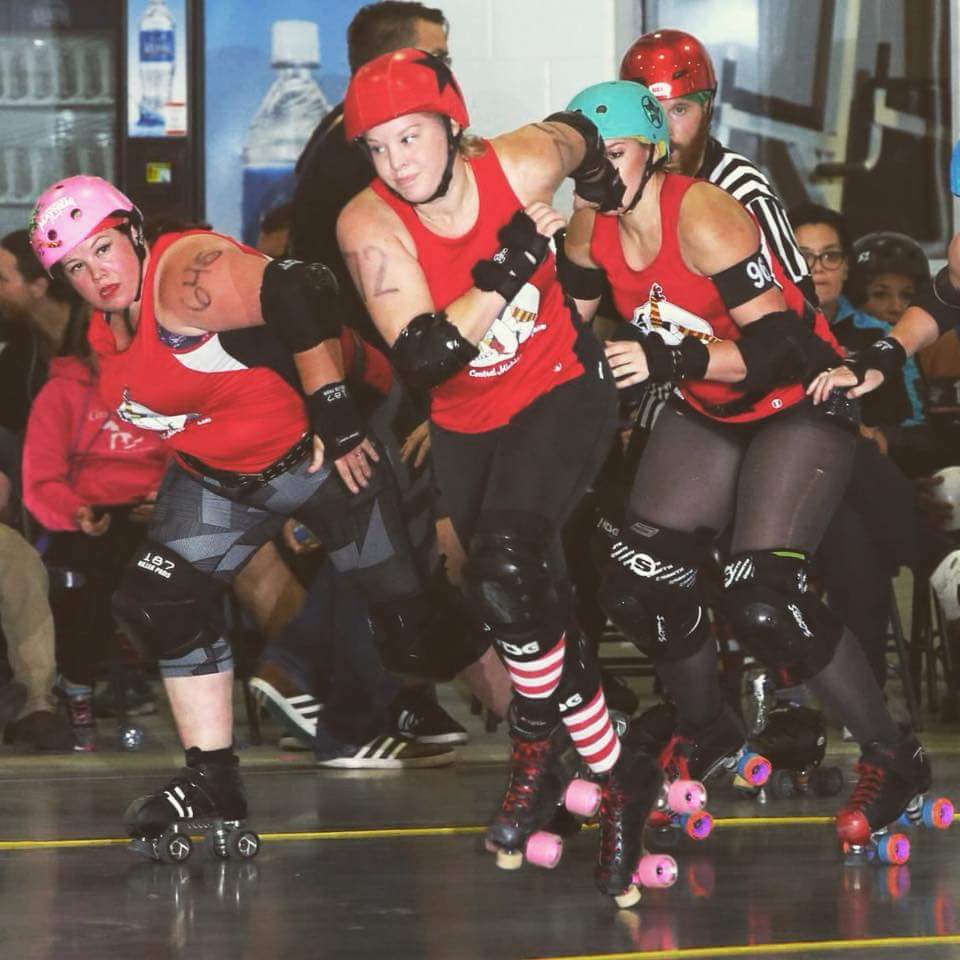 CmRollerDerby's tweet photo. #HappyBirthday to #CMM very own #FitchSlap ! She is a beautifully graceful jammer, not to mention a strong and effective blocker. She is a real asset to our team, and we are so grateful to have her! Have an amazing birthday! #rollerderby #derby #skating #quadskating #birthday https://t.co/NbzlNHnVTv