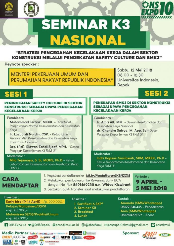 Occupational Health and Safety Expo 10 – FKM UI event.narema.id/acara/occupati…