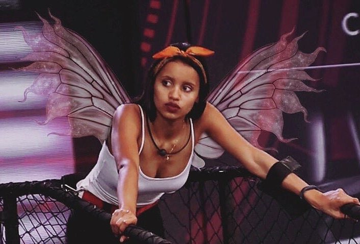 mesmo menstruada e com cólica Gleici aguentou 25 horas de prova, eu tô muito orgulhosa dela, fada da resistência!  #bbb18