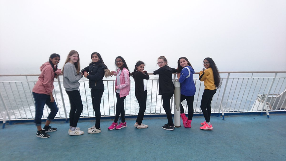 LanguagesLHS's tweet photo. Aboard the ferry! We should arrive at Portsmouth at 13.15pm. We will let your daughters know when we are an hour away from school so we can ensure a prompt collection. 😀 @LeicesterHigh #normandytrip https://t.co/ibXzW94KSy
