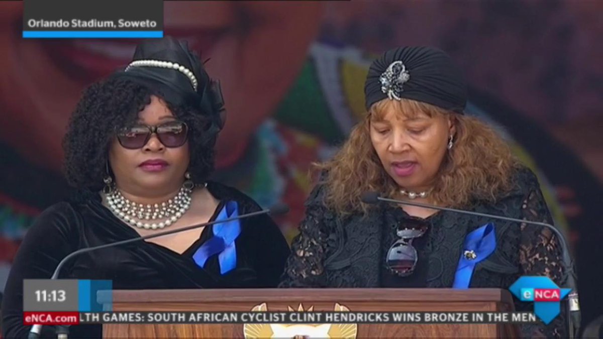 [HAPPENING NOW] #WinnieMandelaFuneral: Mam Winnie's children, Zindzi and Zenani Mandela take to the podium. LIVE on #DStv403, eNCA.com and #DStvNow.