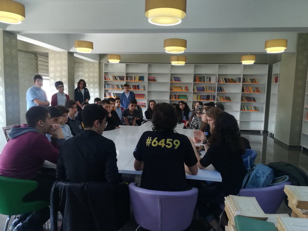 team6459's tweet photo. Yesterday we come together with the SAL students who wanted to open a Frc team and shared our experience and knowledge.
#morethanrobots #omgrobots #team6459 #6459 #agr #agrobotik #first #frc #firstpowerup2018 https://t.co/rVN7bDPnQc