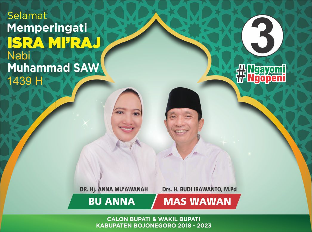 Selamat memperingati isra mi'raj untuk kaum muslim semuanya, semoga kita bisa mengikuti sunnah Rosullulloh nabi Muhammad SAW dan menjadikan pribadi kita lebih baik lagi. Aminn 😊

#NgayomiNgopeni
#Bojonegoro 
#SalamTigaJari 
#IsraMiraj