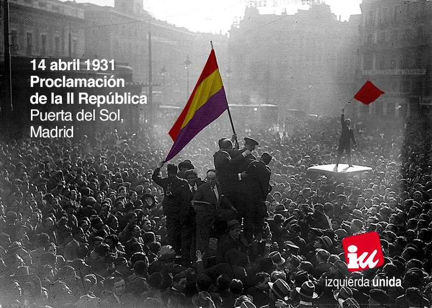 agarzon's tweet photo. Buenos días de 14 de abril. Hoy es el aniversario de la proclamación de la II República en España, un bello intento de acabar con el poder oligárquico y reaccionario en nuestro país. Aún persiste ese parasitismo, así que... a por la tercera. ¡Salud y República! https://t.co/G3BknvB63H