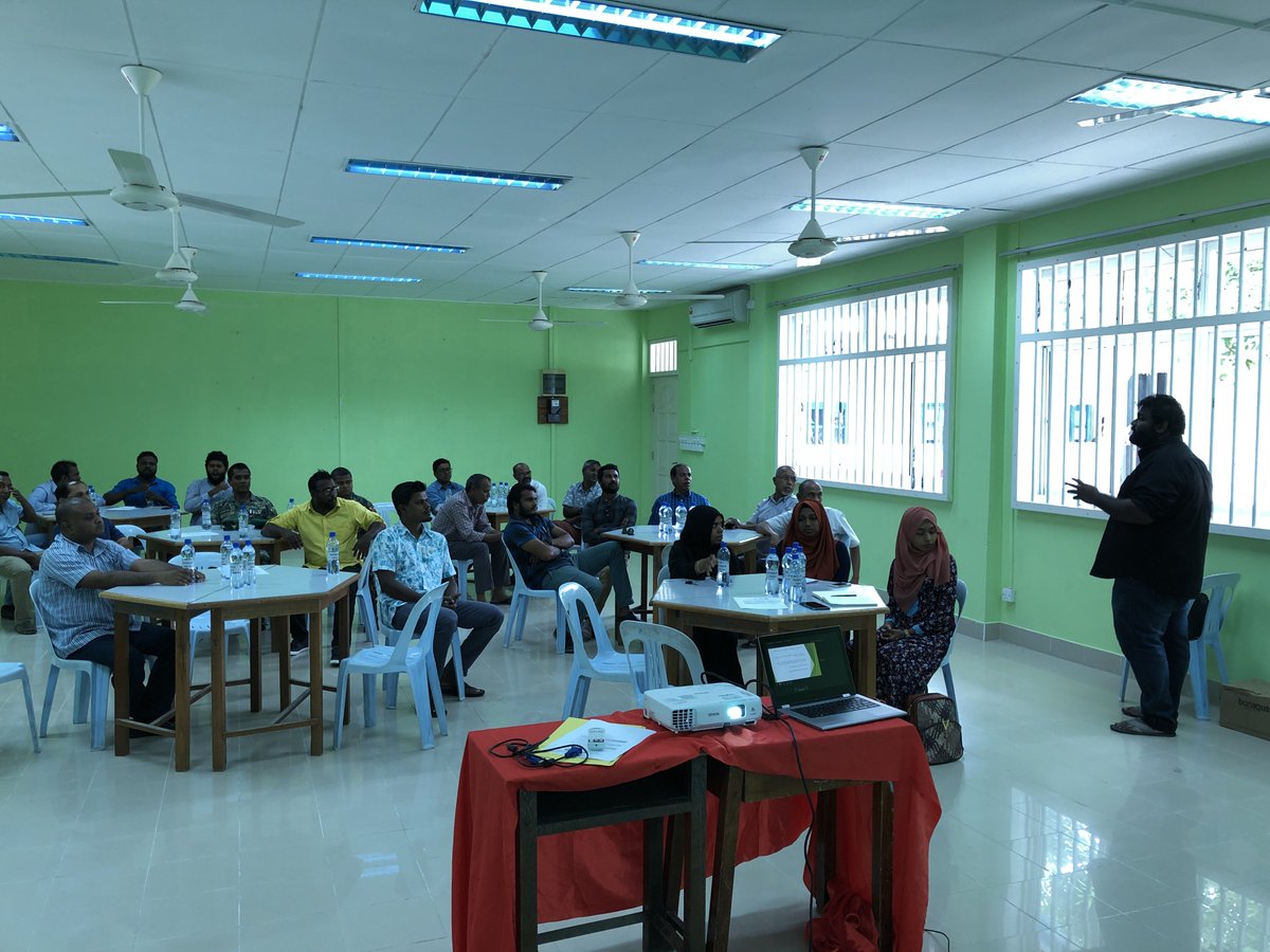 UNICEFMaldives's tweet photo. Validation of the Laamu Atoll Disaster Mng’t Plan developed by @ndmcmv w/ #UNICEF support (#LECReD programme) is underway in Fonadhoo island. Island Disaster Mng’t Plans developed in 2016, are also being reviewed based on new risks/capacities.
#ForEveryChild, A Safe Environment https://t.co/JUknpHpHZV