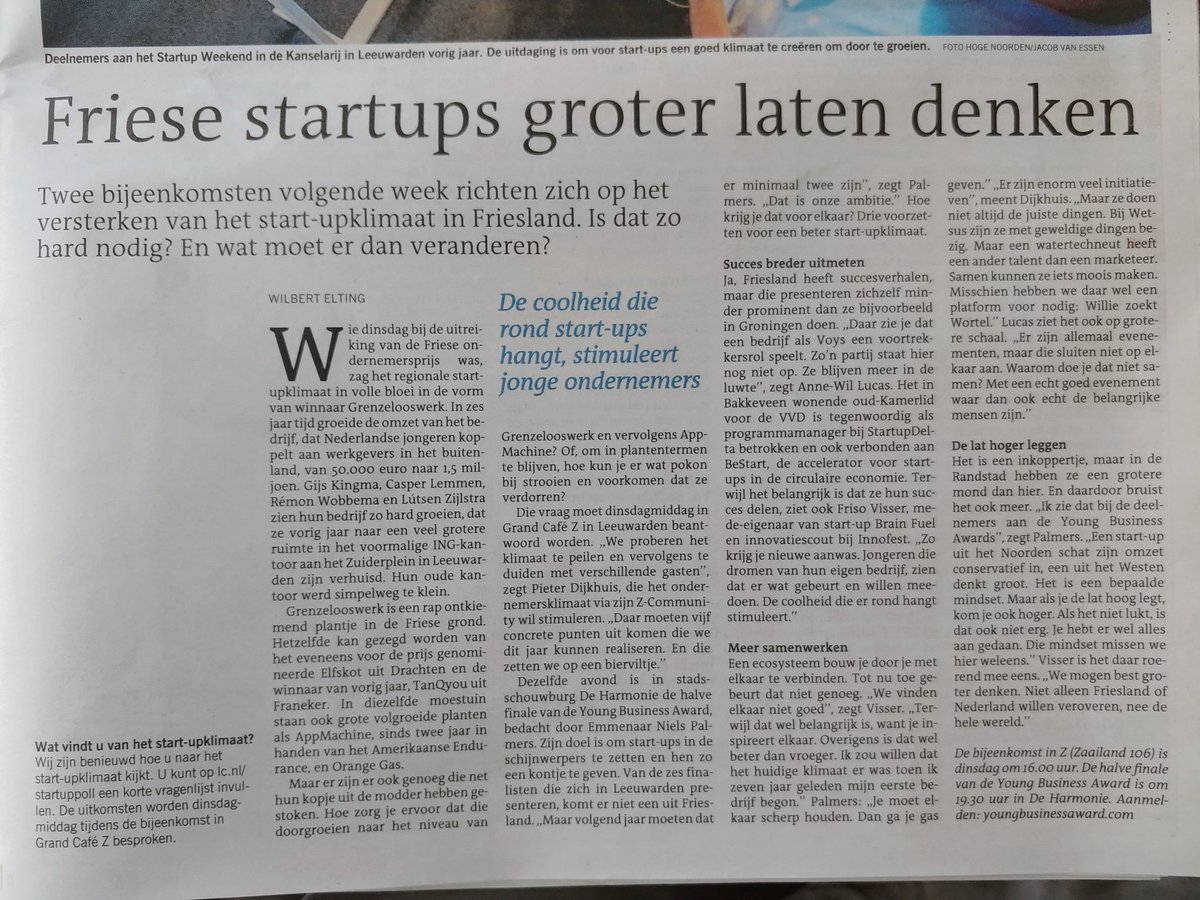 DouweHooijenga's tweet photo. Mooi artikel @WilbertElting Samen de schouders eronder en er meer op inzetten! https://t.co/OeetoLCpki