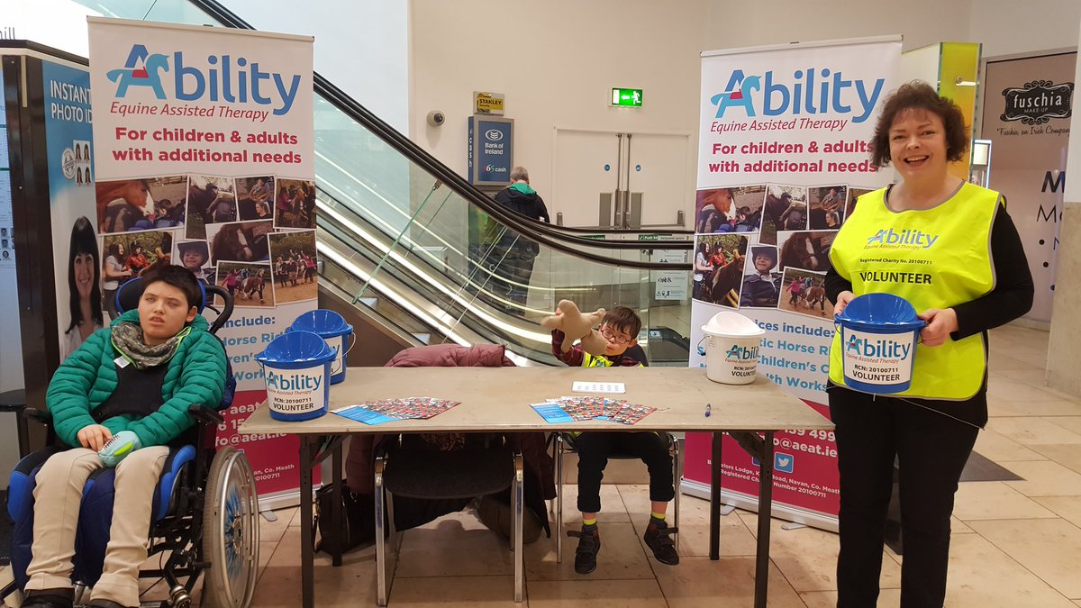 Come say Hi to our wonderful volunteers in Scotch Hall Shopping Centre today 😃 #Fundraising #Ability #AbilityEquineTherapy