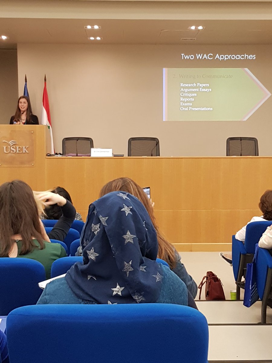 megiselle's tweet photo. Writing Across the Curriculum: How it fits in Lebanon #AUBUSEK #5thwritingsymposium https://t.co/rtw3Vzc7JA