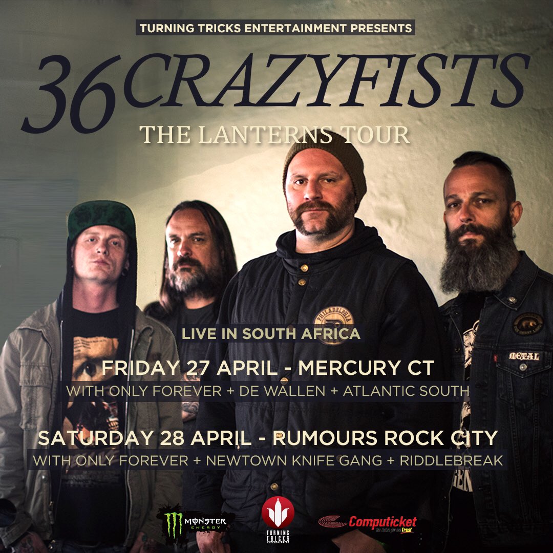 Don’t miss out on the return of the legends <a href="/36CF/">36Crazyfists</a>. Get your tickets from <a href="/Computicket/">Computicket</a> today.