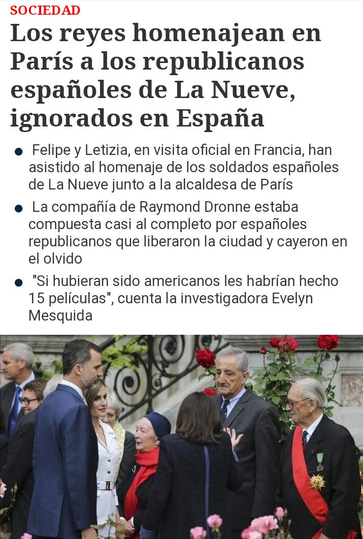 IsaiasLafuente's tweet photo. 2015. Los reyes homenajean en París a los republicanos españoles que lucharon contra el nazismo.
2018. Rajoy homenajea en Argentina a las víctimas de su dictadura.
¿Cuándo un homenaje en España a quienes aquí combatieron el fascismo y fueron víctimas de su dictadura?
#14deAbril https://t.co/XuK045ia0b