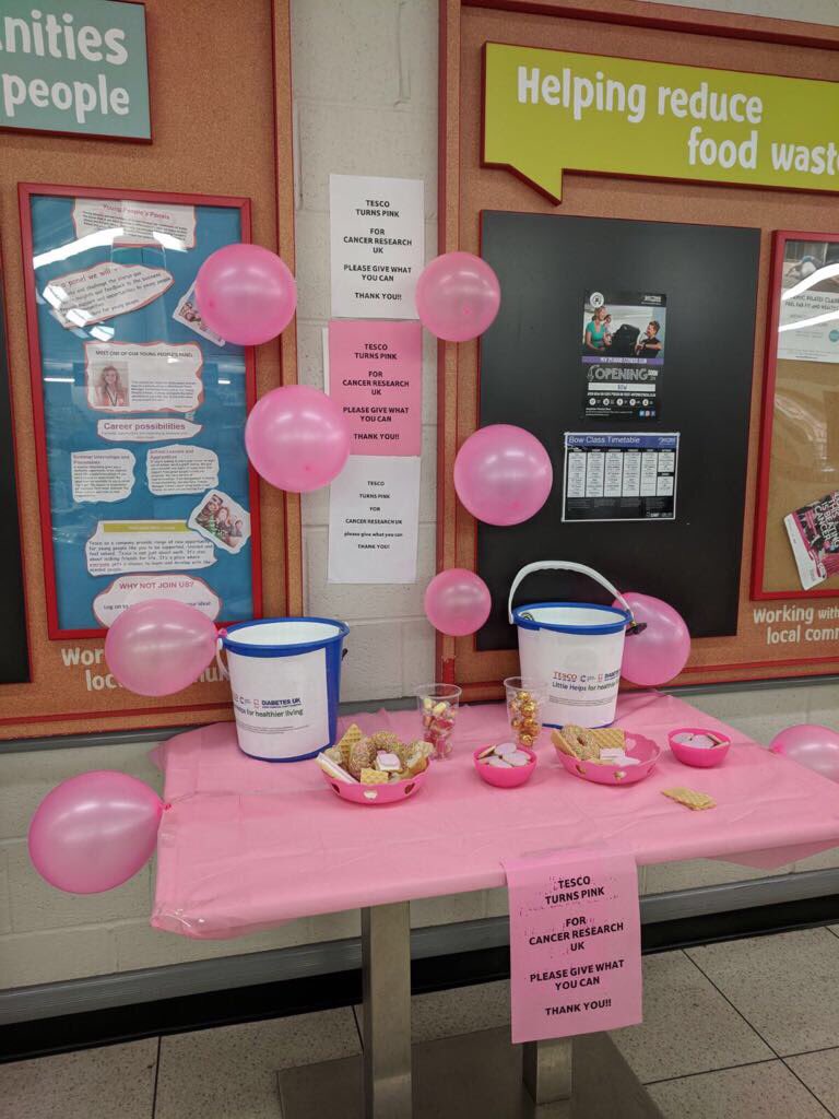 MarcelMotycka's tweet photo. @TescoBowMetro turns pink this weekend to help raise money for @CR_UK research @martintsmith @aandasmum @jonny_mcq https://t.co/7zdyX7qB0e