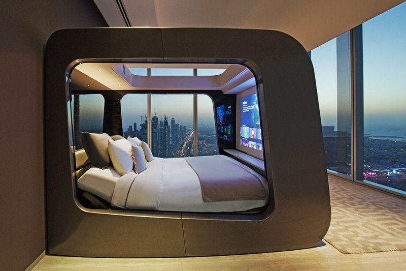 HOMECRUX's tweet photo. Italian co. @hi_interiors is bringing its famous HiCan smart #bed to the Fuorisalone 2018. From gaming &amp; TV to wireless music, the innovative bed includes a number of multimedia features to improve sleep experience.
More@: https://t.co/f0zkhMO5RA
#salonedelmobile2018 #Milano2018 https://t.co/Tm0PvVH8NO