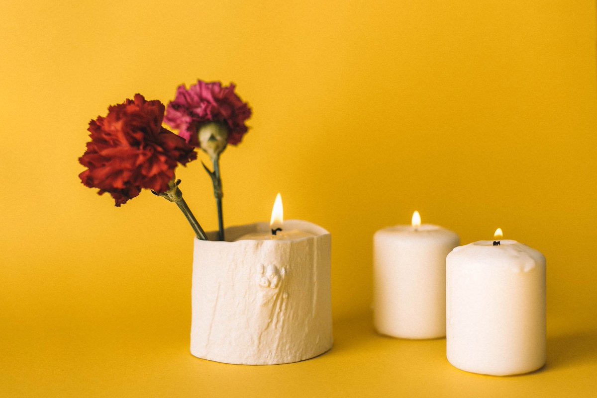 Portavelas o jarrón de porcelana. Fabricado artesanalmente a partir de un tronco ¿original no? ow.ly/pkCX30jqbar