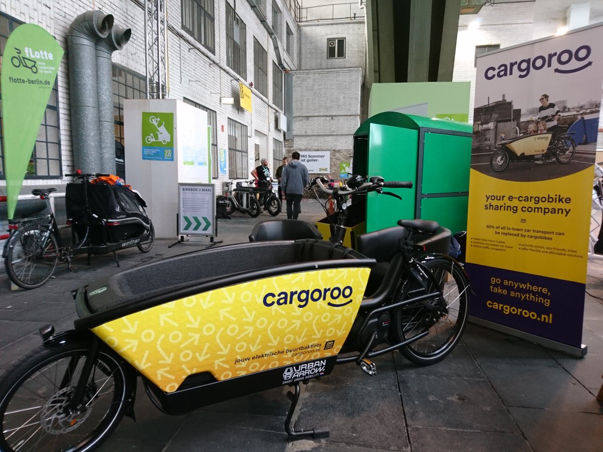CargorooBike's tweet image. Happy to be at the International Cargo Bike Festival in Berlin on 14-15 April. We will launch our shared neighbourhood cargo bikes in @gemeentehaarlem  next month. @UrbanArrowcom #icbf2018 @veloBerlin #buurtbakfiets cargoroo.nl