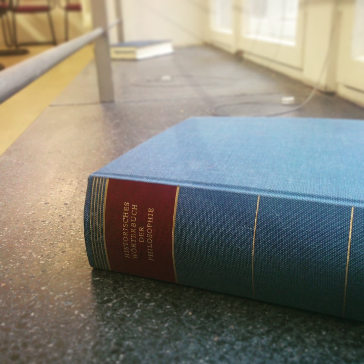 xmacex's tweet photo. Historisches Wörterbuch Der Philosophie serves as a windowstopper at @HumboldtUni Department of European Ethnology… #philosophy #ethnology #sts #ethnography #STSethnography #dataasrelation https://t.co/HfvGA0yJPA