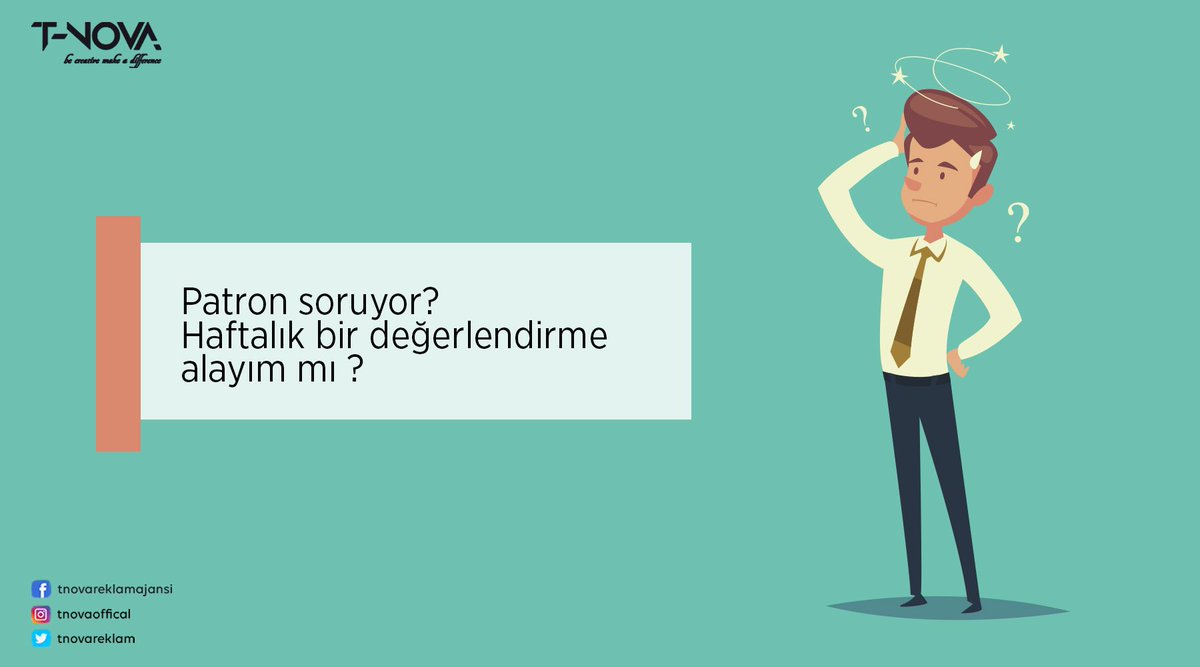 Patron soruyor ?

Haftalık bir değerlendirme alayım mı 😉

#tnova #reklam #reklamajansı #digital #media #marketing #digitalmarketing #graphic #graphicdesign
