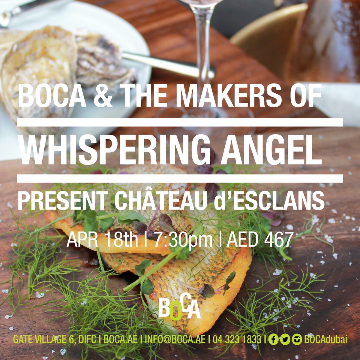 WIN an exceptional pairing dinner for two, worth over AED 930, at @BOCADubai!

Simply like the post and tag a friend you’d take with you to enter!

T&Cs apply.

#ThanksMMI #MMIDubai #MyDubai #BOCADubai #WhisperingAngel #ChateaudEsclans