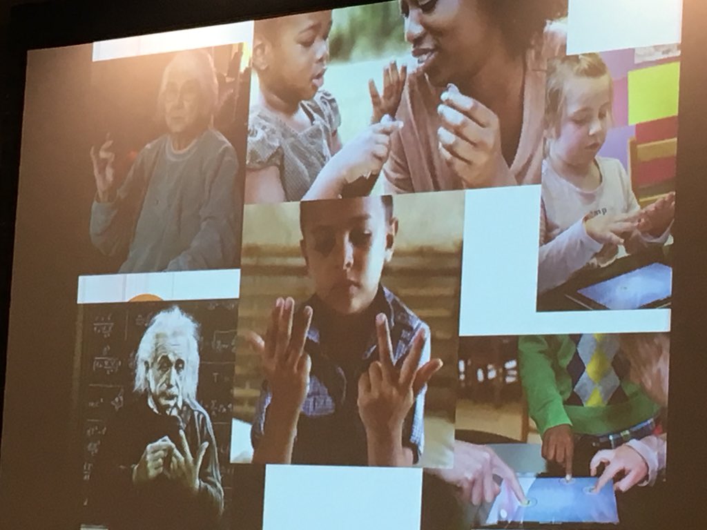 “Let them count on their fingers.” Powerful reminders from Dr. Nathalie Sinclair, to allow children to use all modalities while developing deep mathematical understanding.  Einstein counted on his fingers! @sfu #ETFOpley