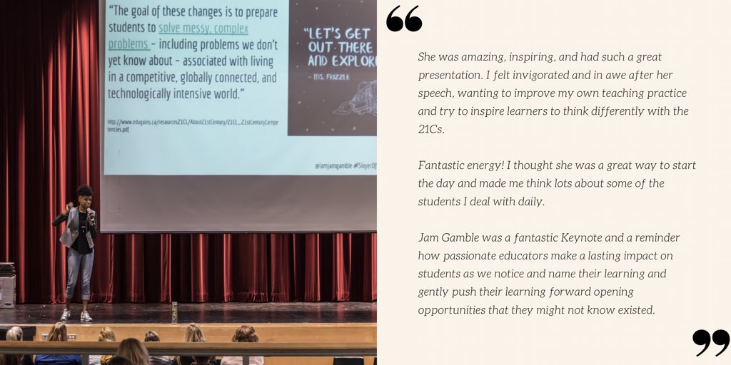 Iamjamgamble's tweet photo. I'm ready to pass on the #FrizzleEffect! π©πΎβπ¬
Are you ready to receive it?!
Now accepting bookings for schools + Conferences across Ontario!
#Keynotespeaker
#21c
#21stcenturyskills
#Teacher2Teacher https://t.co/DGInRNqtkF