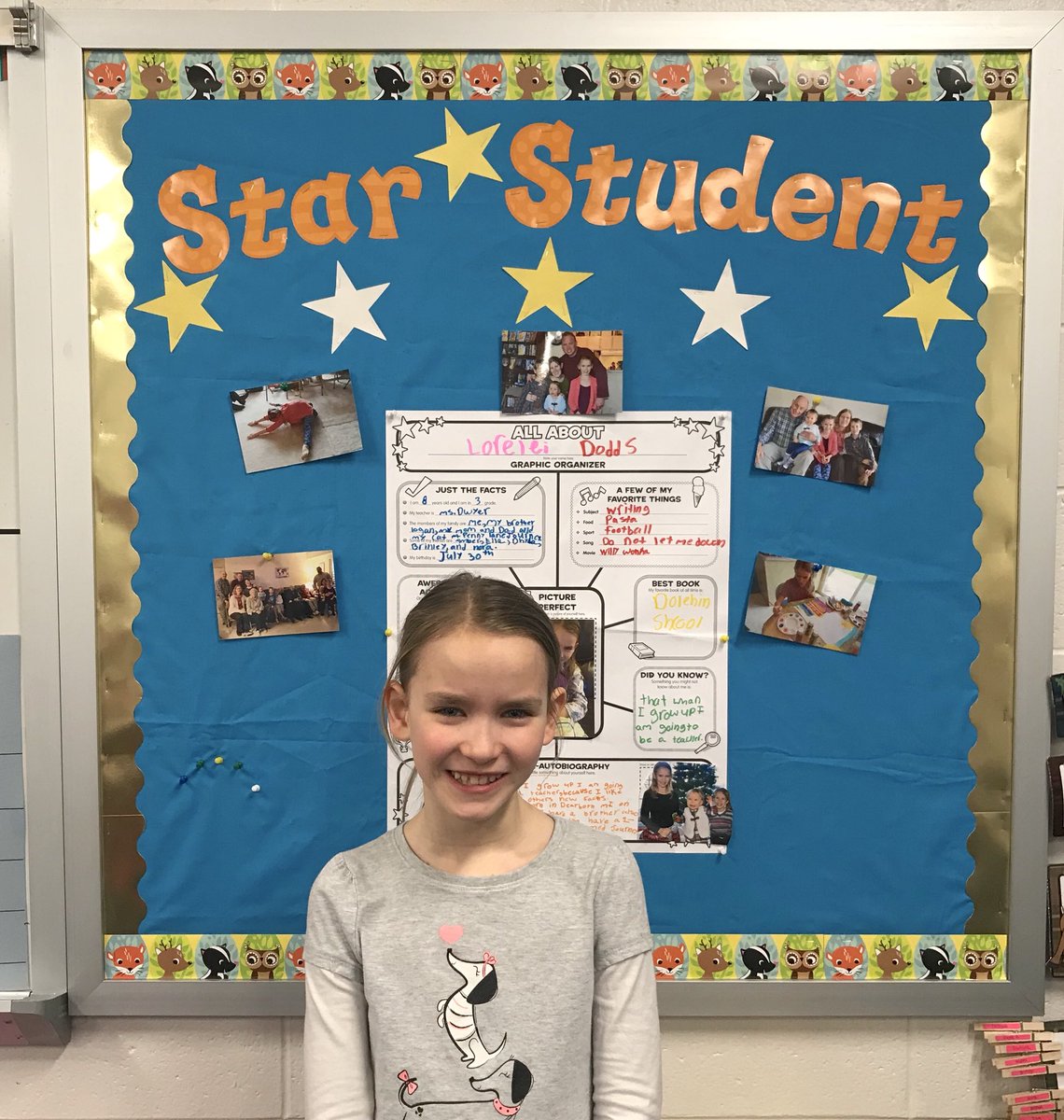 Our Star of the Week, Lorelei! We loved learning all about your favorite things to do, family, and Penny. 🐈😊