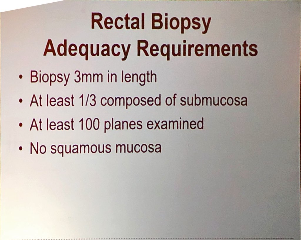 CArnoldMD's tweet photo. Hirschsprungโs diagnostic approach and specimen requirements! So much respect for pedi pathologist, these are high stake specimens. By @MArnold_PedPath at the 2018 Puerto Rican Academy of Pathology and Laboratory Medicine #100levels @NCHforDocs @OSUWexMed https://t.co/AOlHqMB5bS