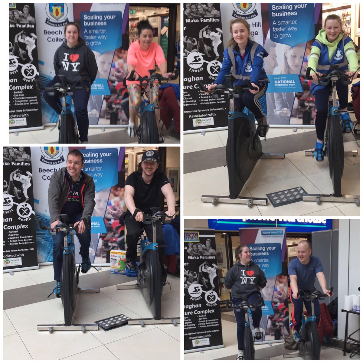 BHCMonaghan's tweet photo. Heading into the final hour of #BHCPA Cyclathon #fundraiser. Great response from #BOM, parents, students, staff, past pupils and local media @NewsonNS. #ThankYou #Community https://t.co/bkZOaoZQ8t