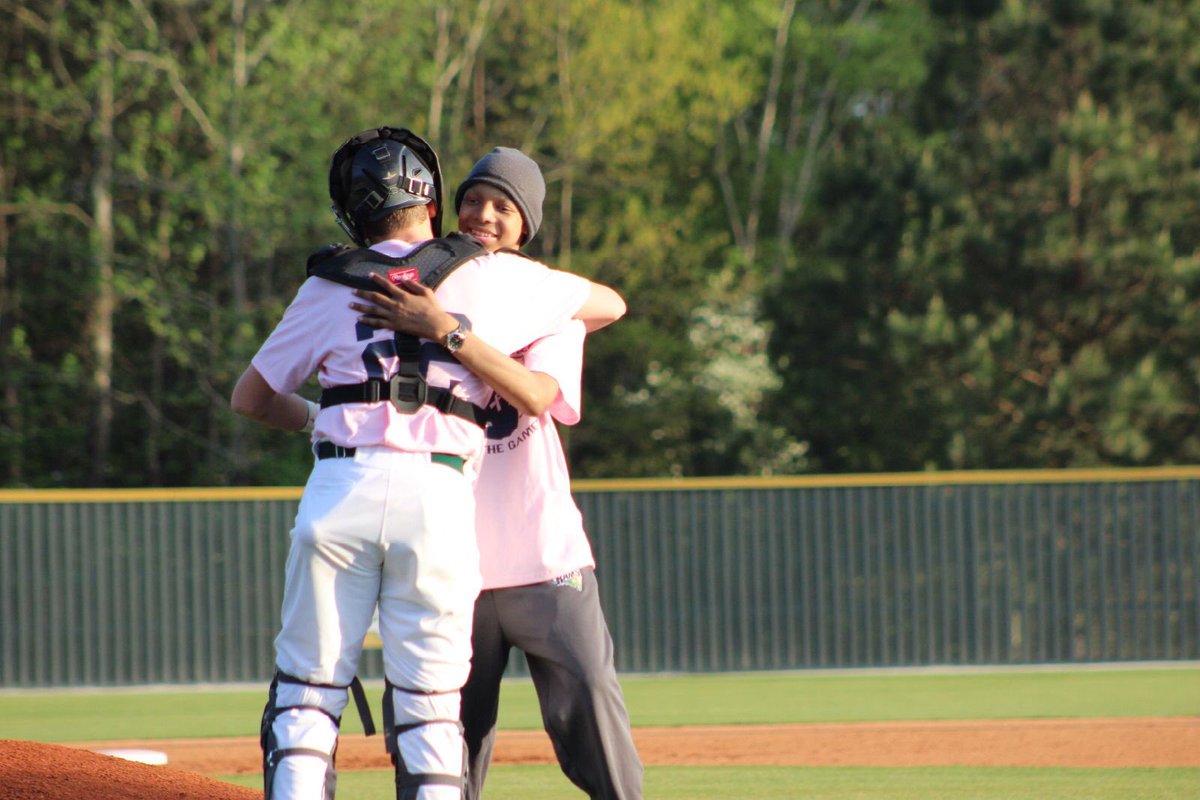 Just wanted to give a shoutout to Tre Perkins! Tre has been battling with cancer since last summer after playing summer ball with us. Last night, he threw out the first pitch before the game and let’s just say he’s still got it!