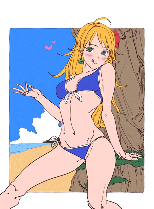 岩陰へ誘う美希 