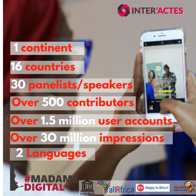 MadameDigitale's tweet photo. How Innovative?
#InterActes #MadameDigital introduced this past march its virtual dialogue series, #LIVETW8, bringing together 16 countries, 30 leading african #women #influencers, #entrepreneurs & activists to discuss on the #Africa & global women's agenda
#Digital
#Innovation https://t.co/HbxdXAvQrN