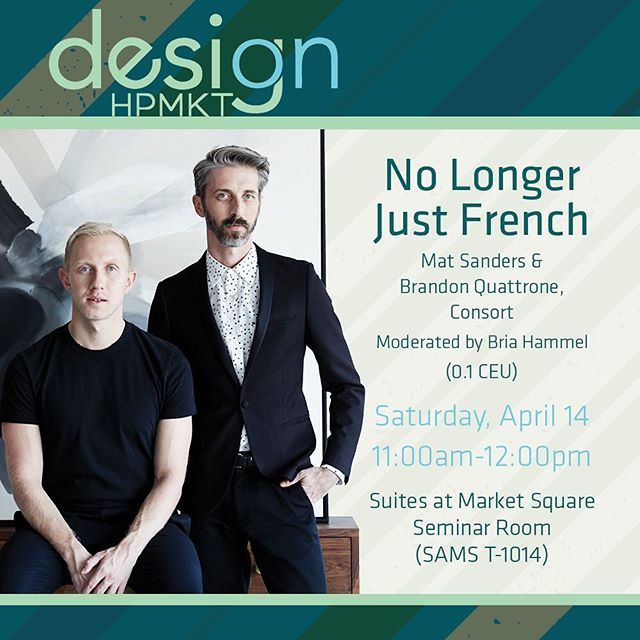 ANDMOREhpmkt's tweet photo. No Longer Just French with Mat Sanders and Brandon Quattrone @consorthome and Bria Hammel @briahammelinteriors at 11am today! #DesignOnHPMkt #hpmkt @highpointmarket #consortdesign #consort #artdeco #frenchinfluence https://t.co/cAjQSBNtYA https://t.co/bZTY8RIQ5l
