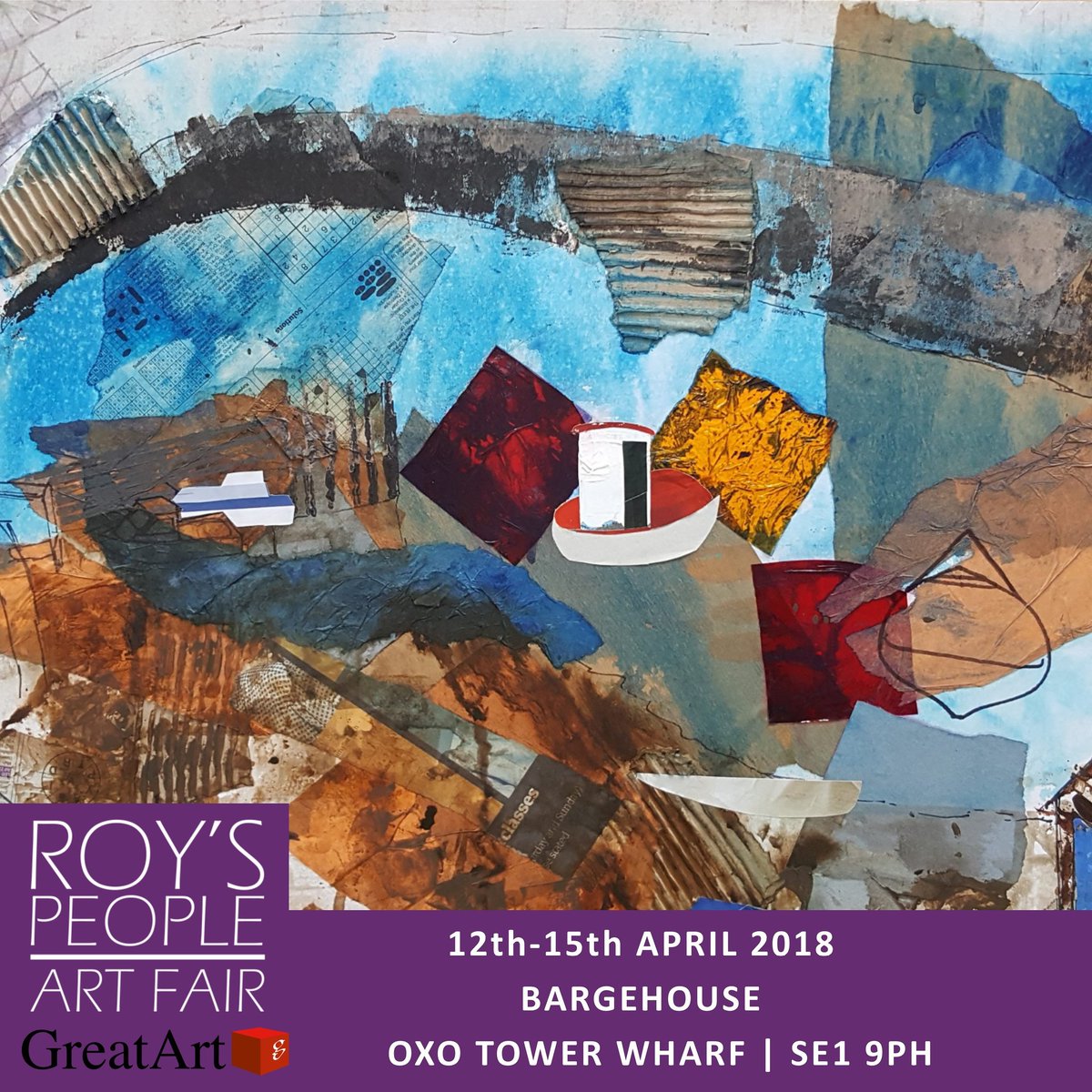 davenelsonart's tweet photo. Saturday off to Oxo Tower for #rpaf Roy's People Art Fair in the amazing Bargehouse gallery. It's open today 12-6, tomorrow 12-5, with 85 artists work, demos workshops and all my latest pieces (bar those sold yesterday!) https://t.co/mmh7xPLeIf