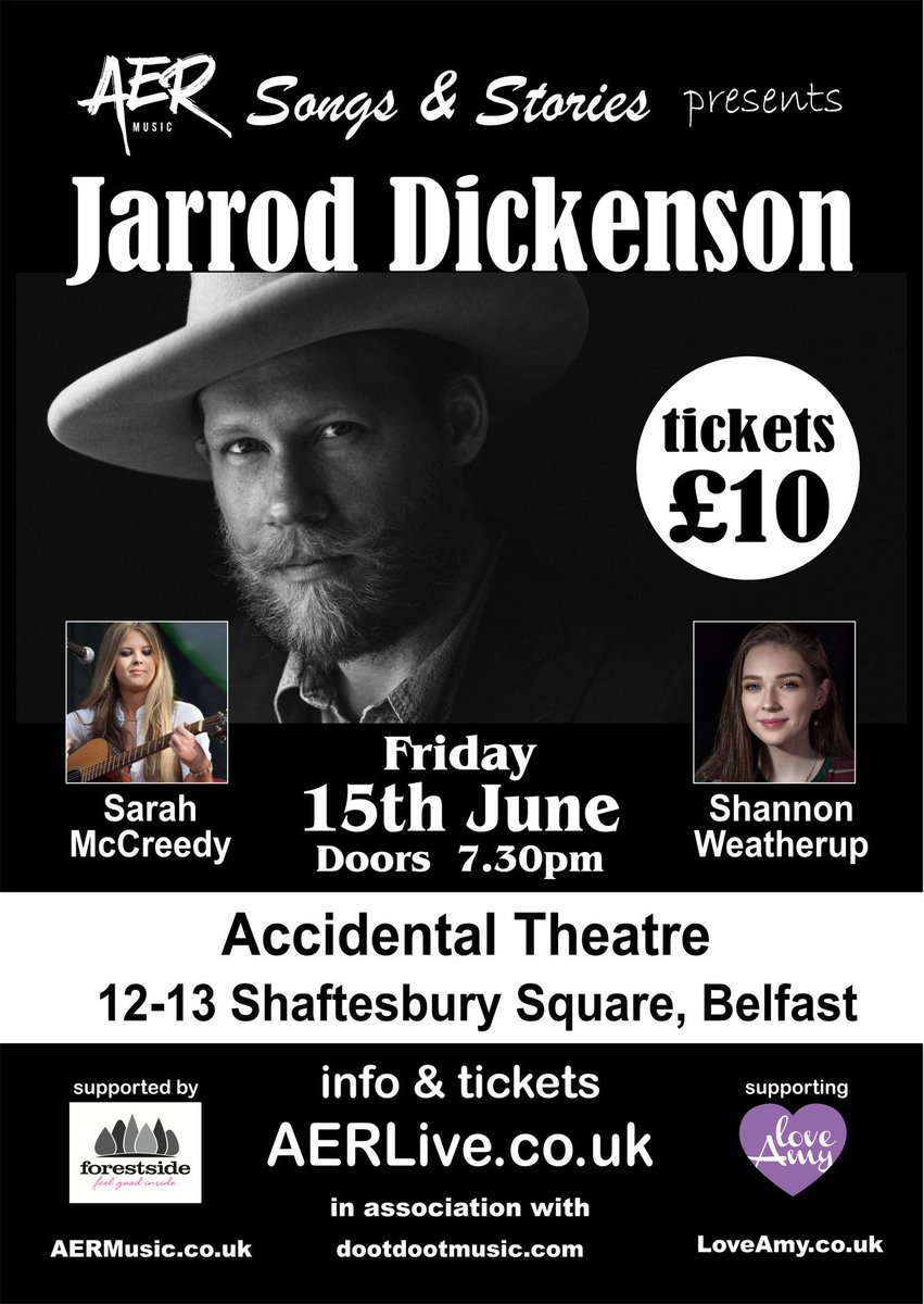 @jarroddickenson tix are now available @ AERLive.co.uk

#standingupforAmy 
#weAERlovers 

*VERY LIMITED NUMBERS*