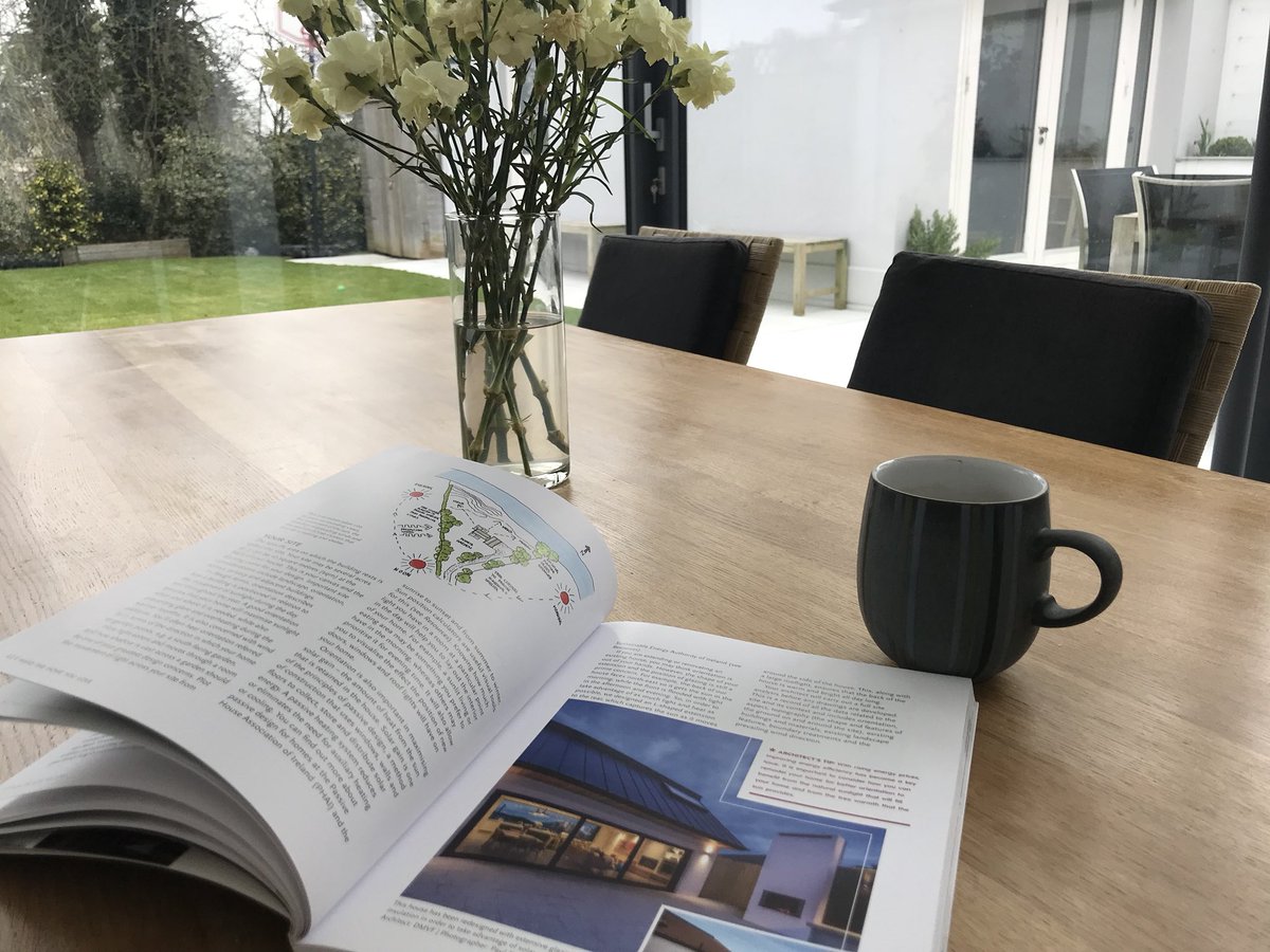 Sitting in my new extension reading my new book about how to do a really good job of a new extension. Wish I’d had it 12 months ago! #MakeTheHomeYouLove @fionamcp @DMVFArchitects